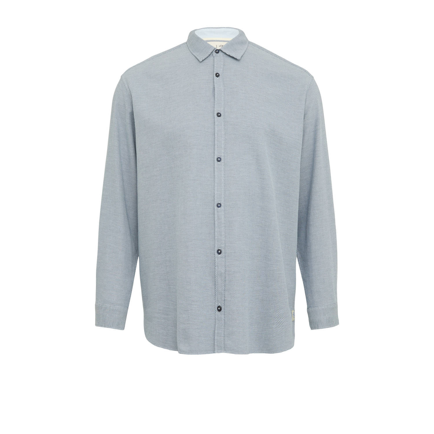 S.Oliver Big Size casual overhemd grijsblauw