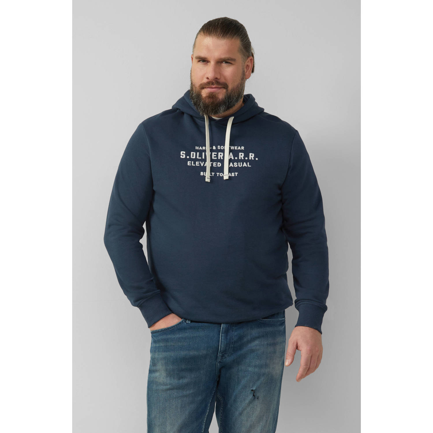 S.Oliver Big Size hoodie donkerblauw