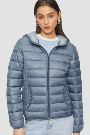 gewatteerde jas blauw