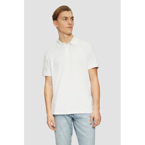 QS regular polo wit afbeelding