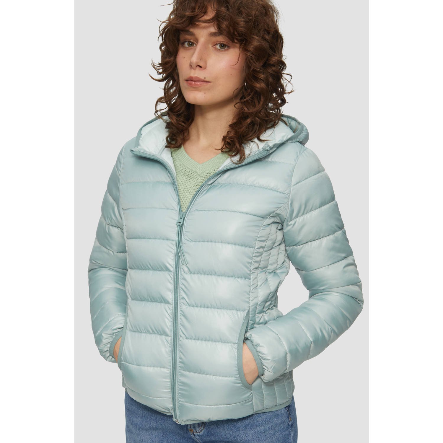 Q S designed by Gewatteerde jas met een capuchon