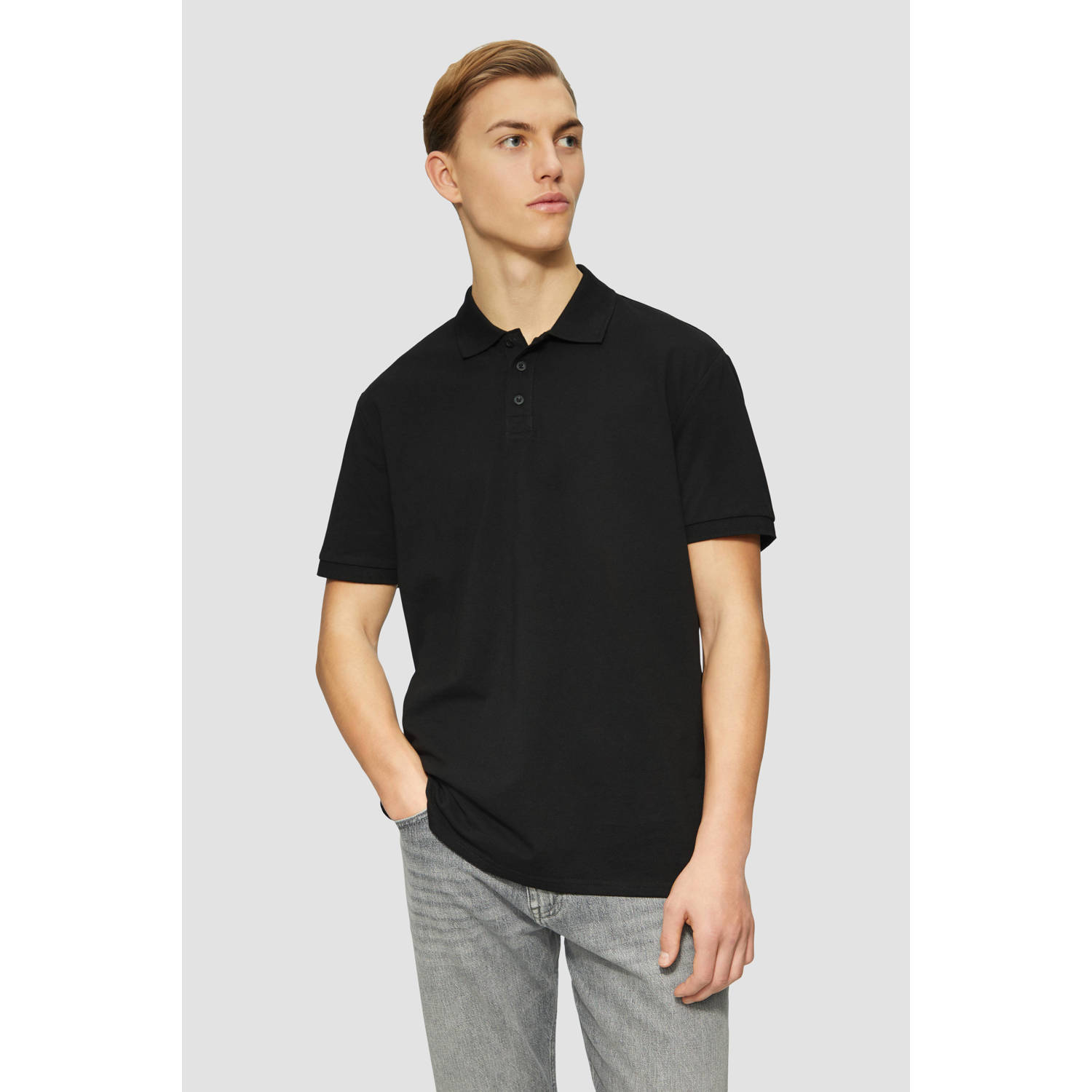 Q S by s.Oliver regular polo zwart