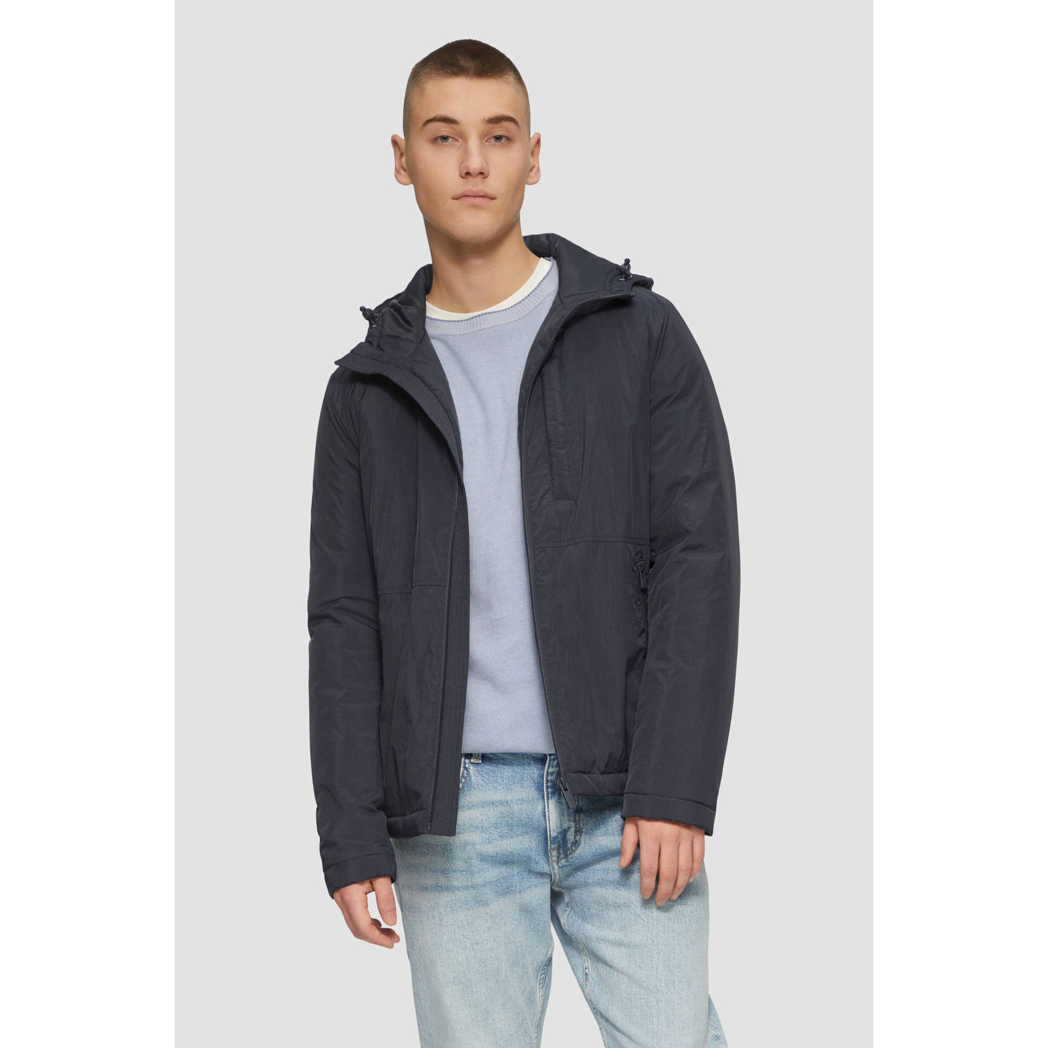 Q S by s.Oliver softshell jas donkerblauw