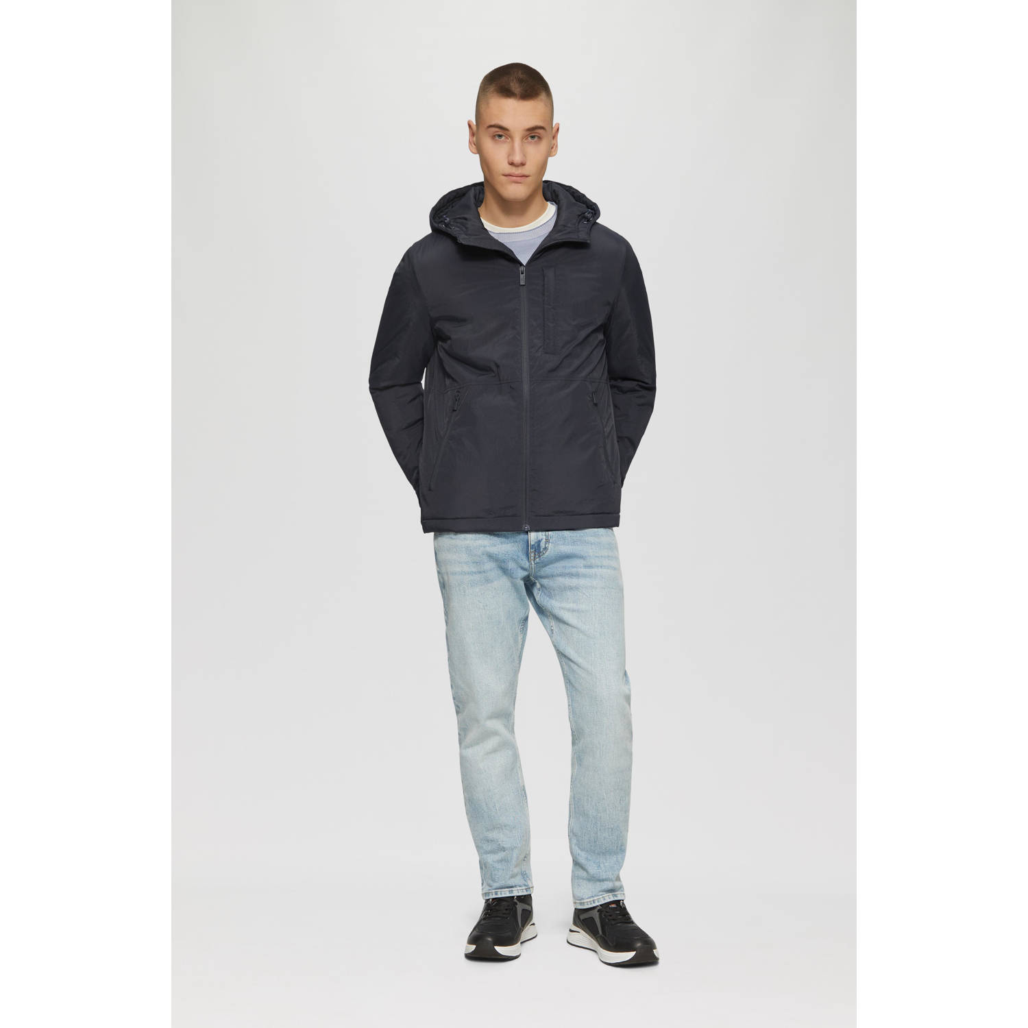 Q S by s.Oliver softshell jas donkerblauw