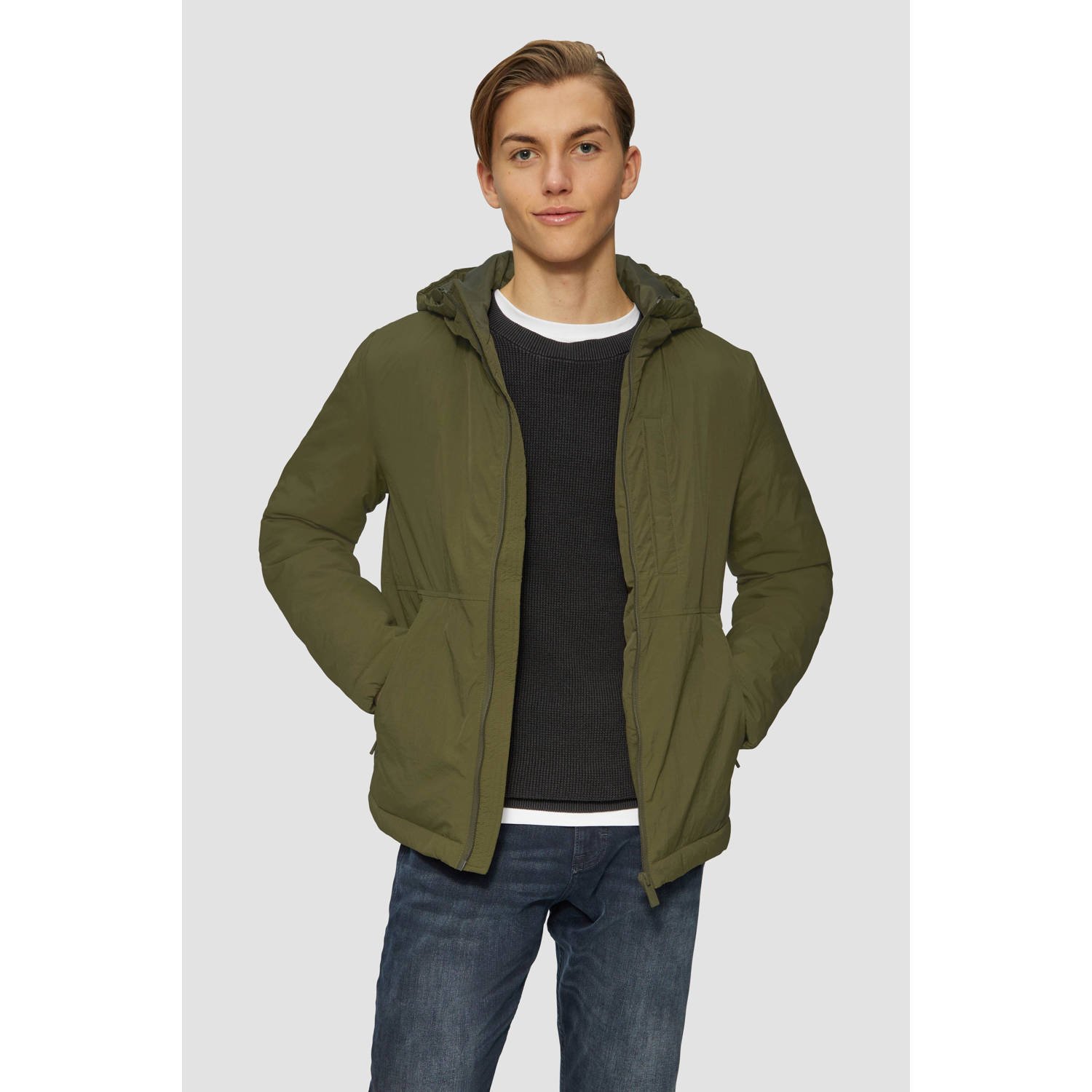 Q S by s.Oliver softshell jas donkergroen