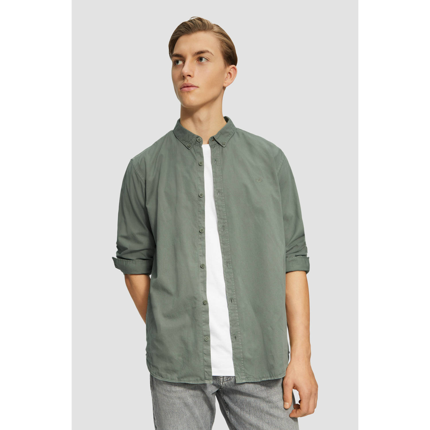 Q S by s.Oliver casual overhemd groen