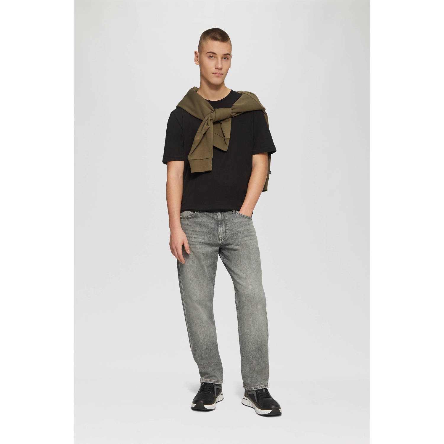 Q S by s.Oliver Pete regular fit jeans grijs