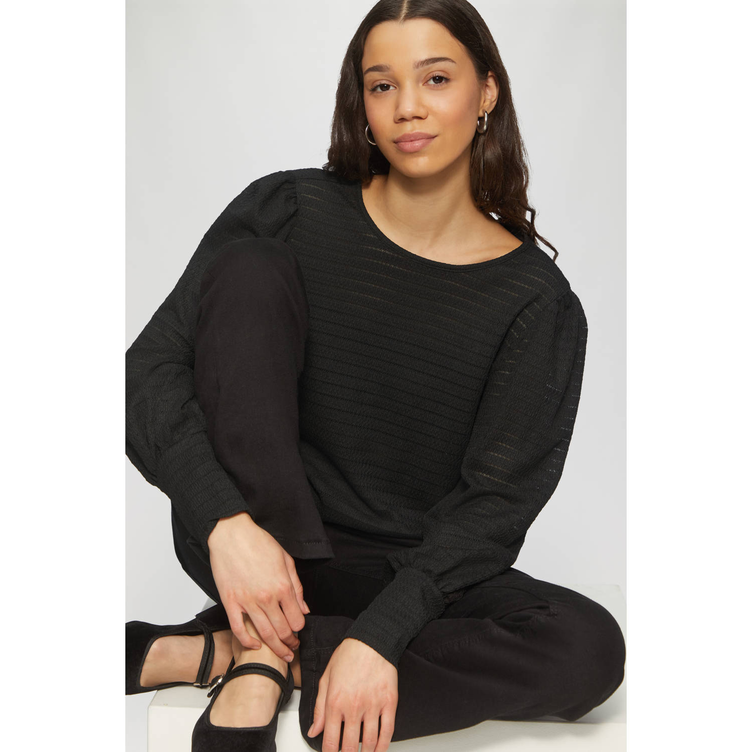 Q S by s.Oliver top zwart