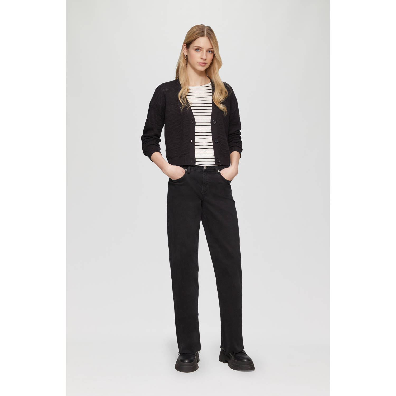 Q S by s.Oliver gebreid vest zwart