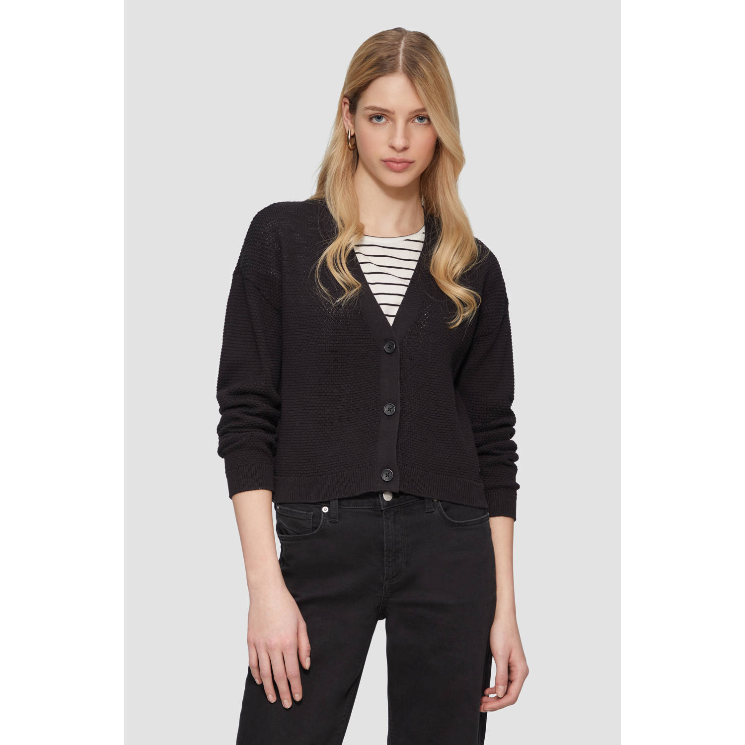 Q S by s.Oliver gebreid vest zwart