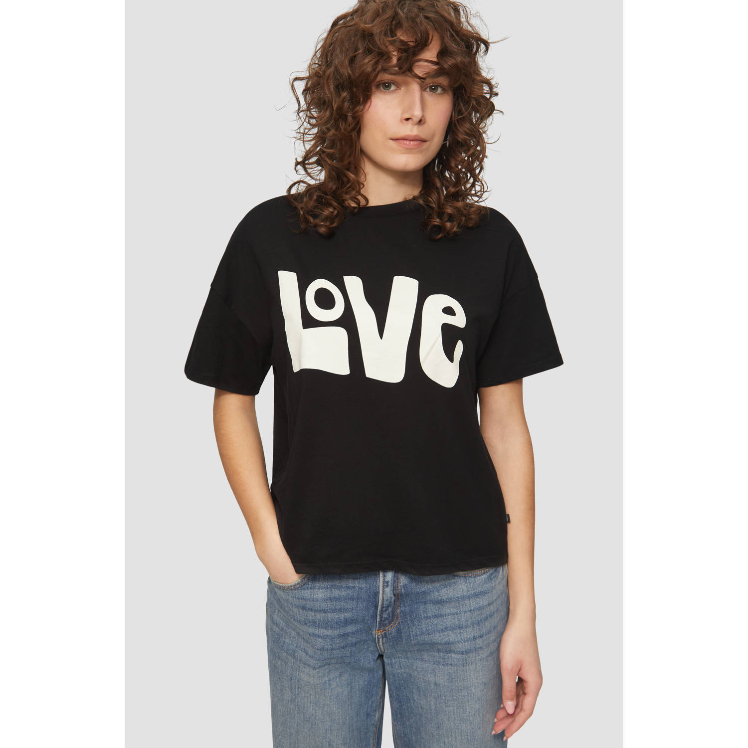 Q S by s.Oliver T-shirt zwart
