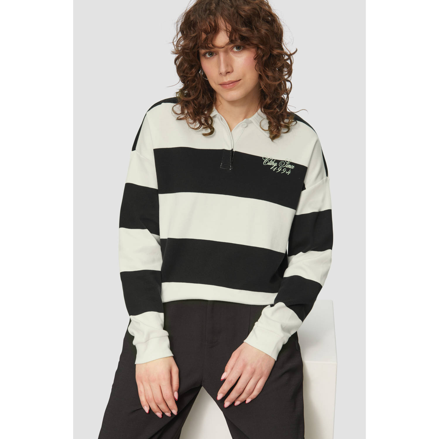 Q S by s.Oliver sweater zwart