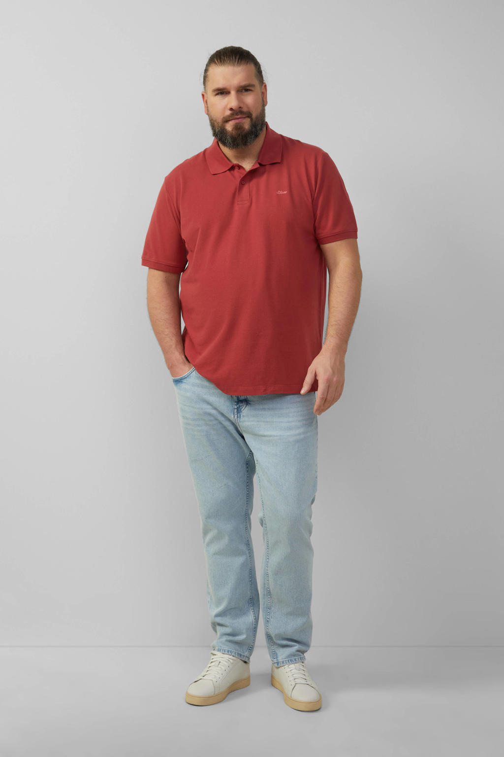 s.Oliver Big Size regular polo rood