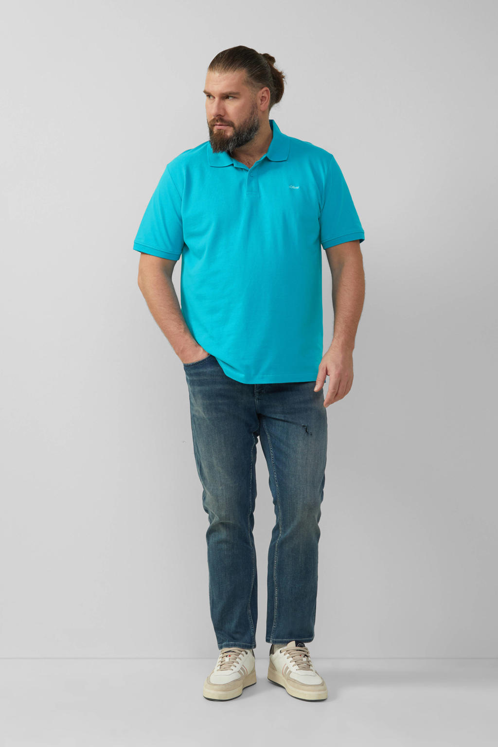 s.Oliver Big Size regular polo turquoise