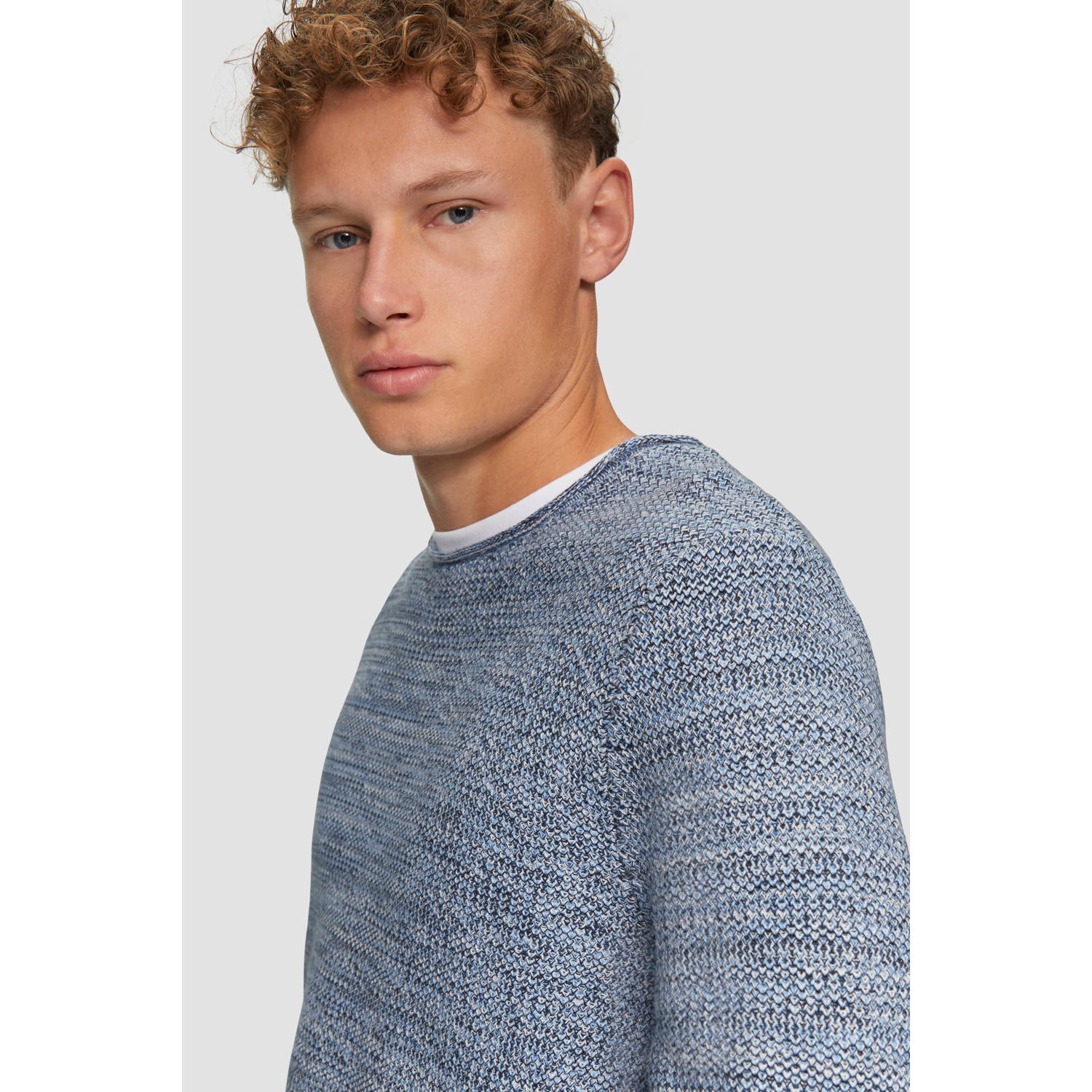 Q S by s.Oliver trui fijn gebreid blauw