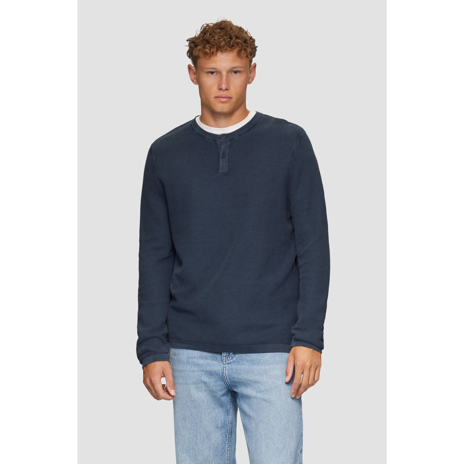 Q S by s.Oliver trui fijn gebreid donkerblauw