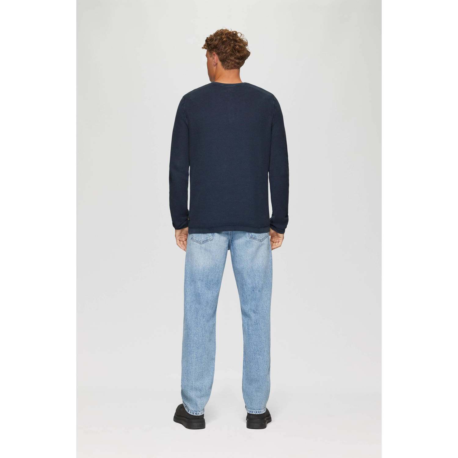 Q S by s.Oliver trui fijn gebreid donkerblauw