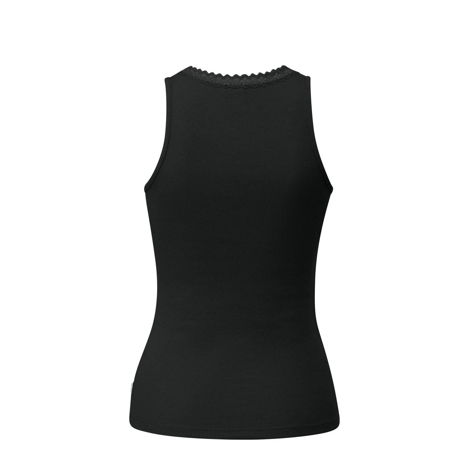 Q S by s.Oliver singlet zwart rib gebreid
