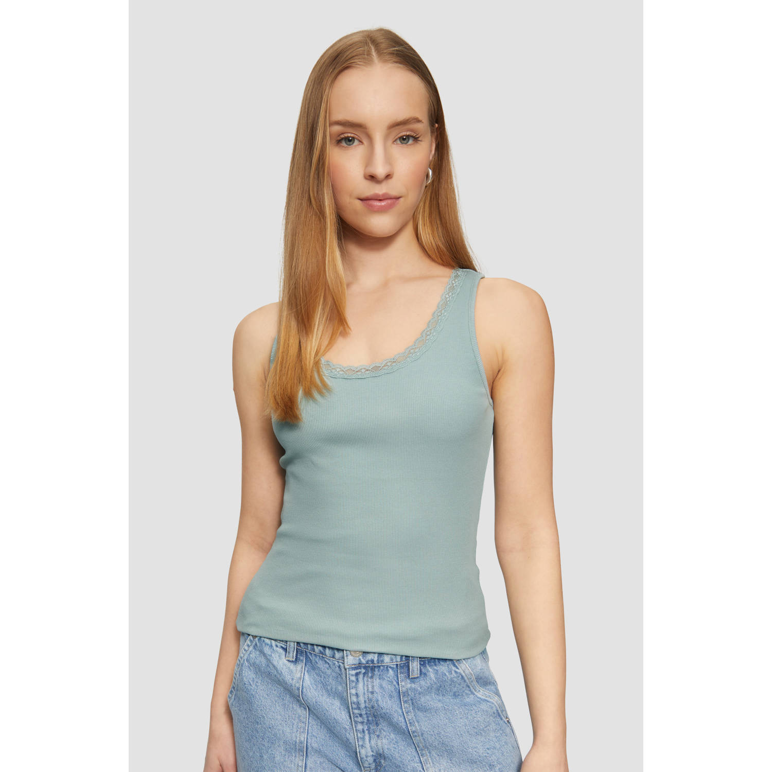 Q S by s.Oliver singlet lichtgroen rib gebreid