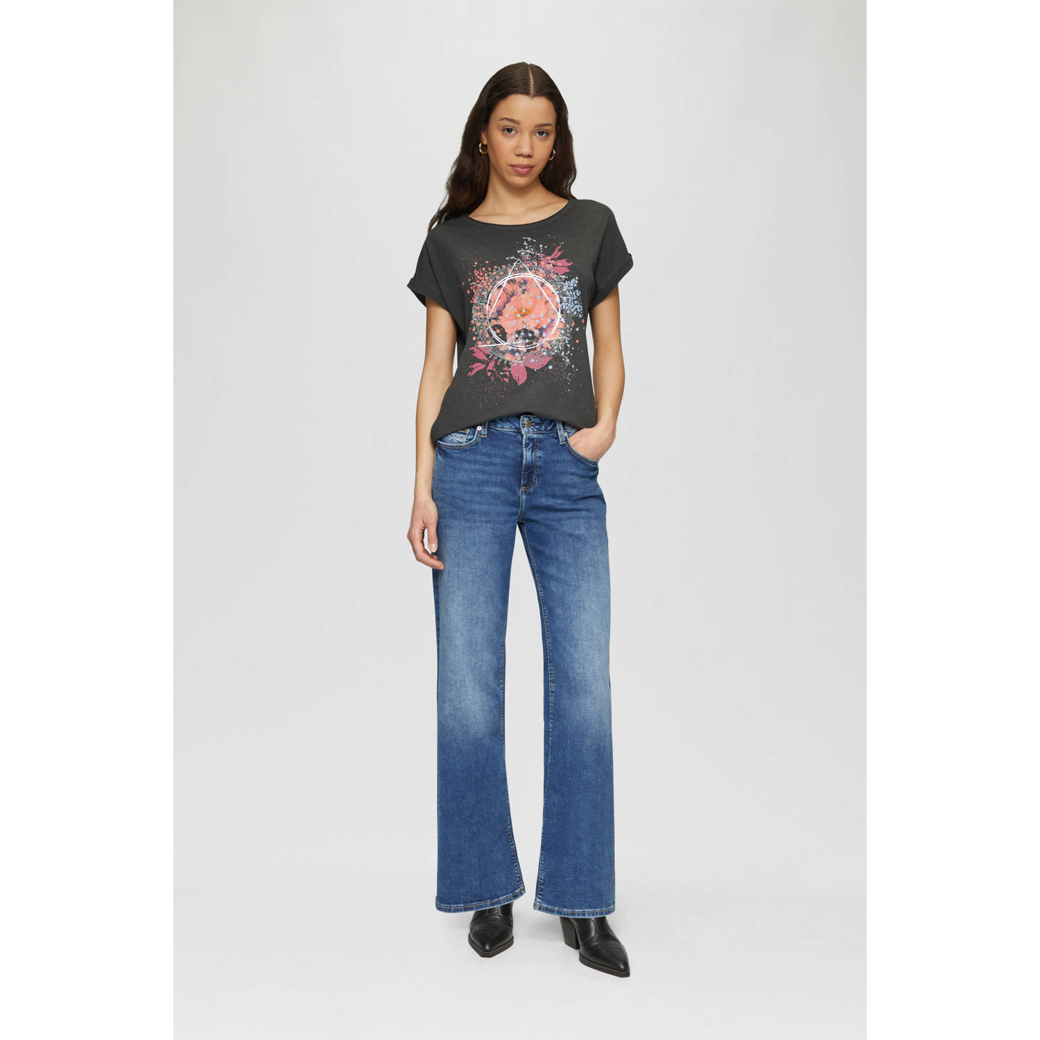 Q S by s.Oliver T-shirt zwart