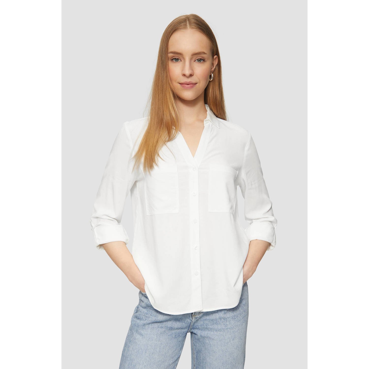 Q S designed by Overhemdblouse met turn-upmouwen nieuwe collectie