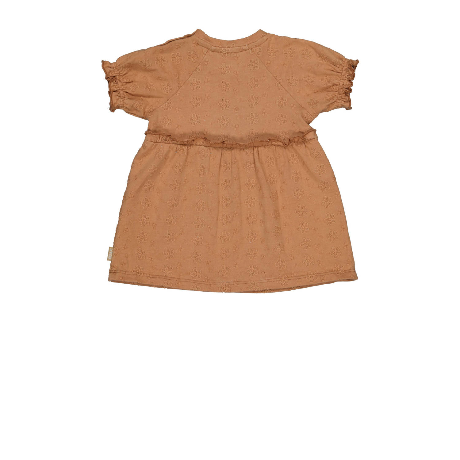 Quapi Newborn korte jurk broderie bruin