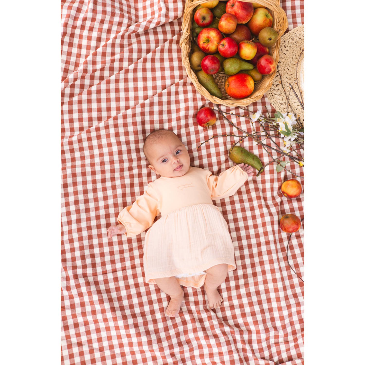 Quapi Newborn midi jurk oranje