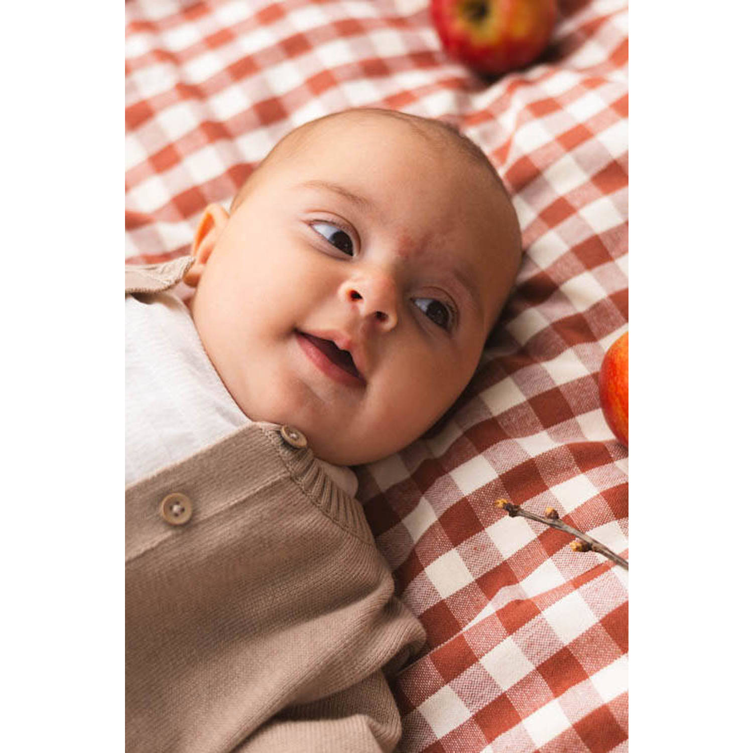 Quapi Newborn gebreid vest beige