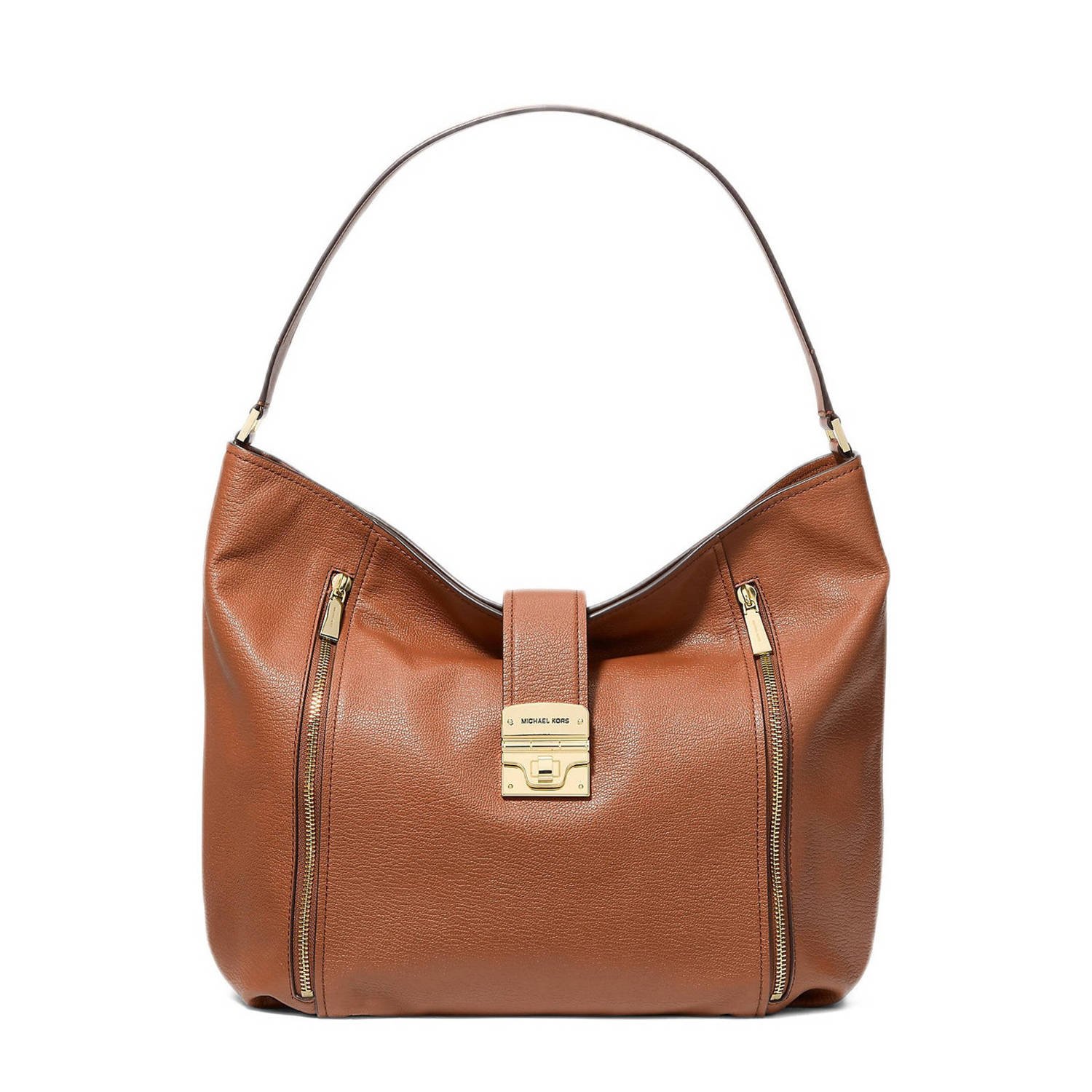 Michael Kors leren schoudertas Addie cognac