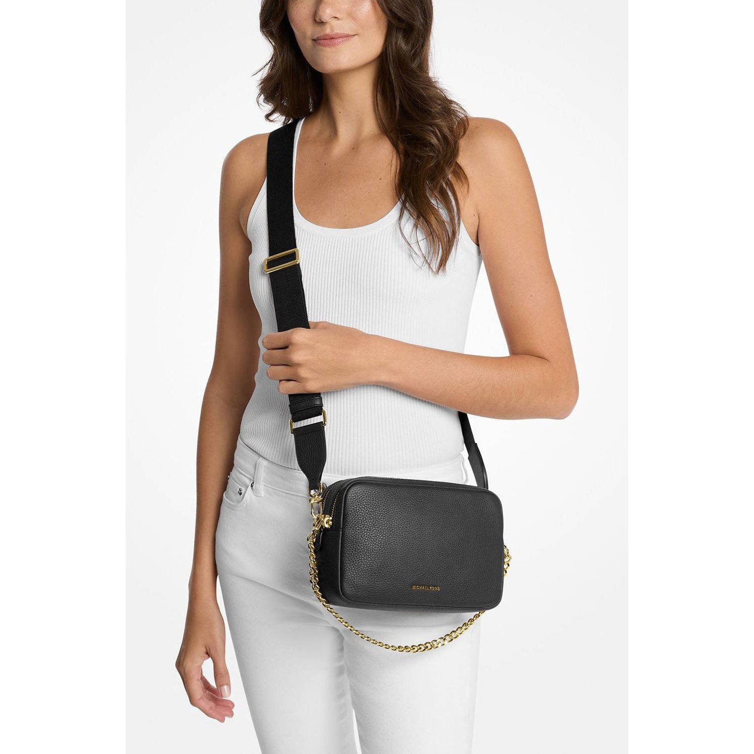 Michael Kors leren crossbody tas Bryant zwart