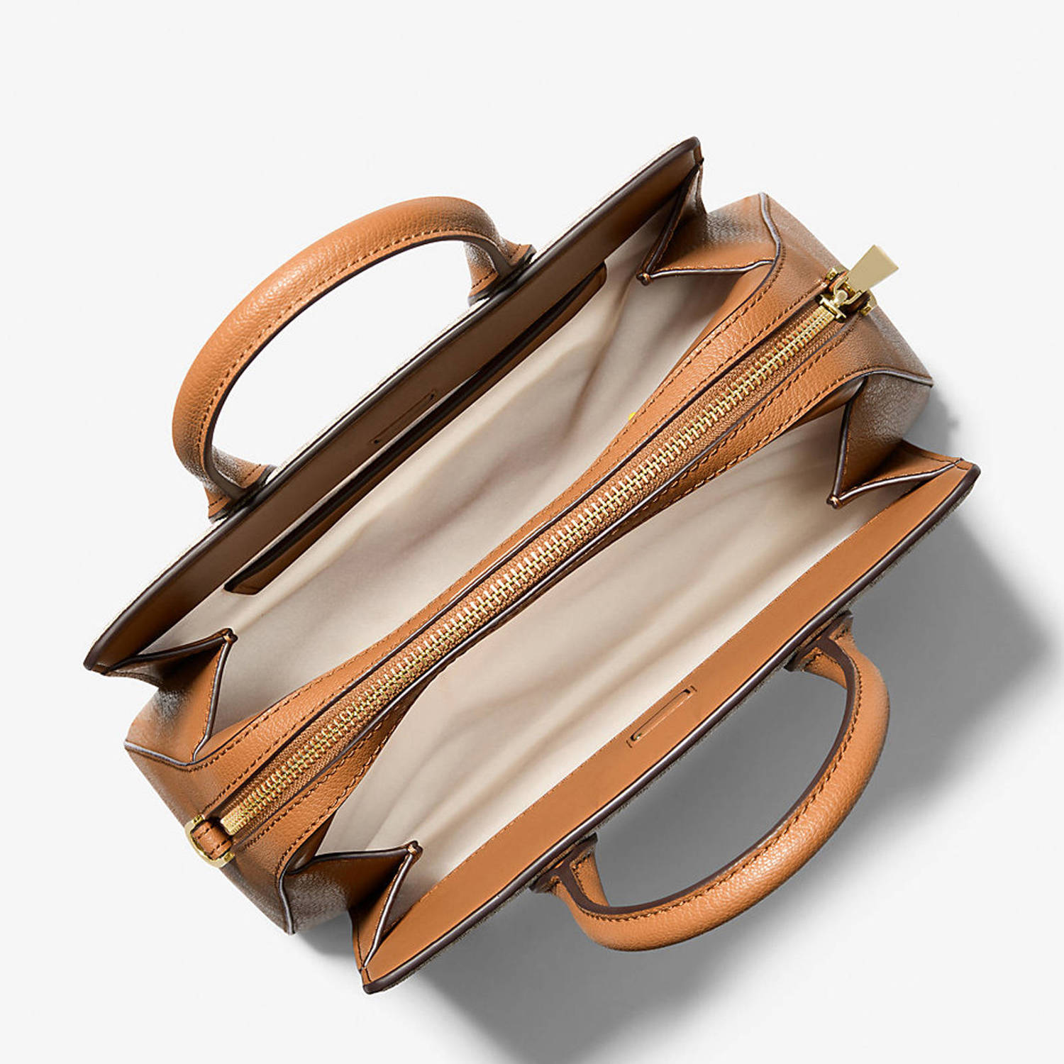 Michael Kors mini handtas Laila met logprint ecru cognac