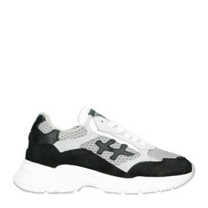   chunky suède sneakers zwart/wit