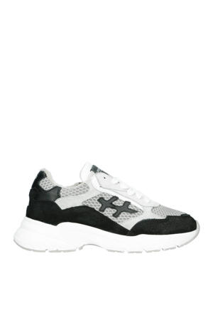   chunky suède sneakers zwart/wit