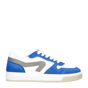  leren sneakers blauw/wit