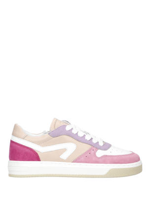 leren sneakers roze