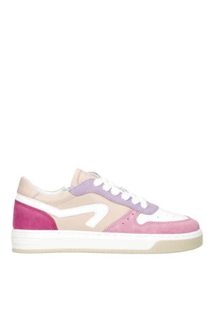 leren sneakers roze