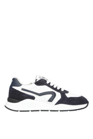 leren sneakers wit/zwart