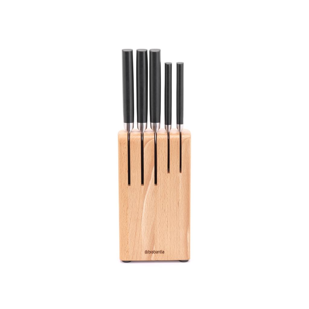 Brabantia Brabantia Profile Messenblok hout met 5 messen - Beech Wood