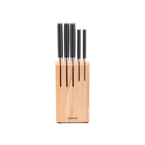 Brabantia Profile messenblok beukenhout met 5 messen afbeelding
