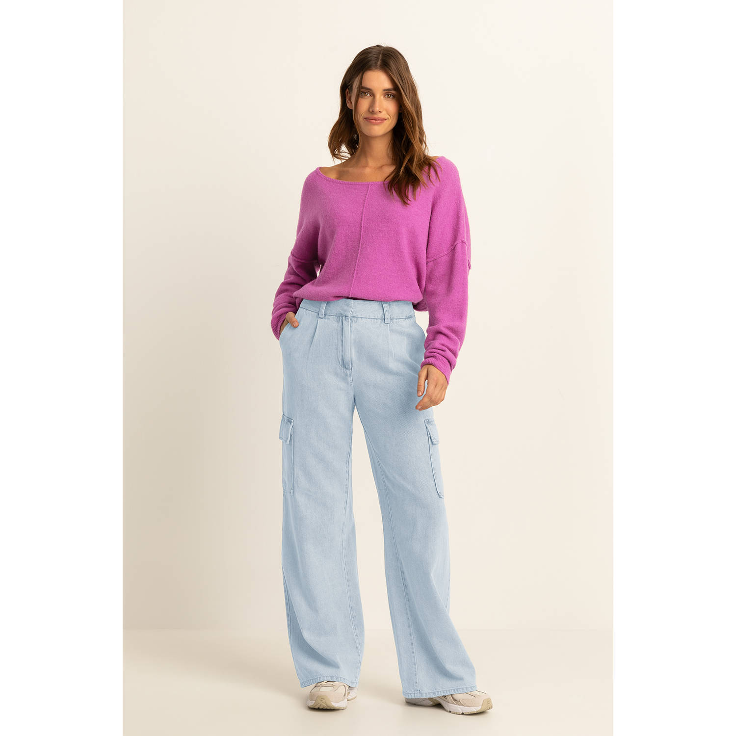 Expresso high waist wide leg jeans light blue denim