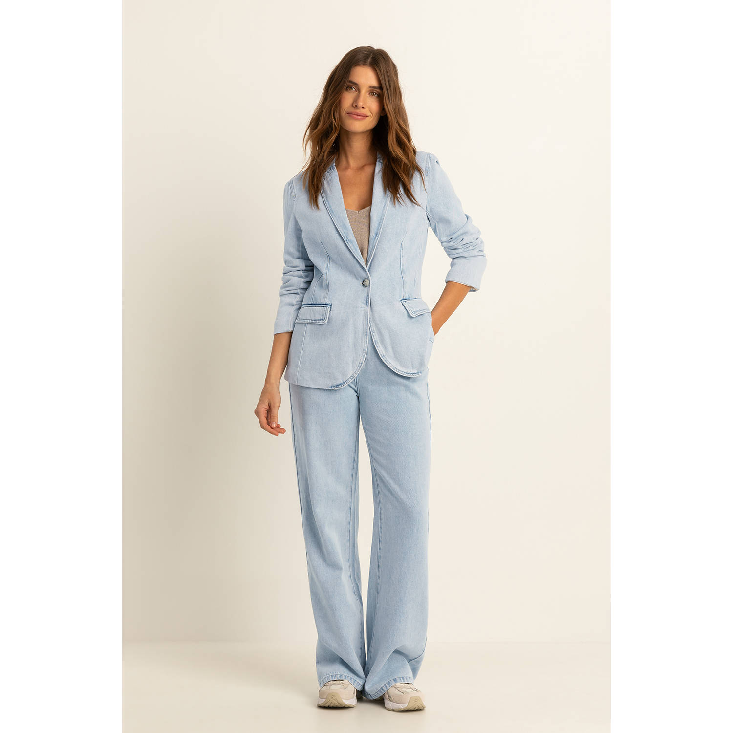 Expresso high waist wide leg jeans light blue denim