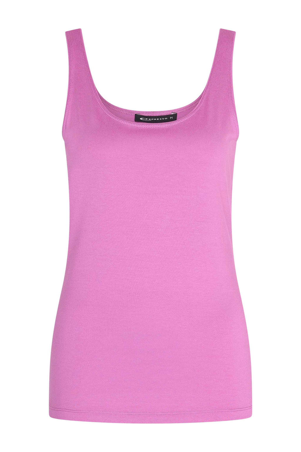 Roze dames Expresso mouwloze top van viscose met effen en ronde hals