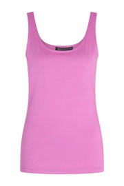 thumbnail: Roze dames Expresso mouwloze top van viscose met effen en ronde hals