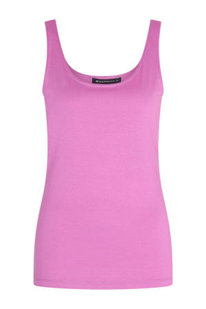mouwloze top roze