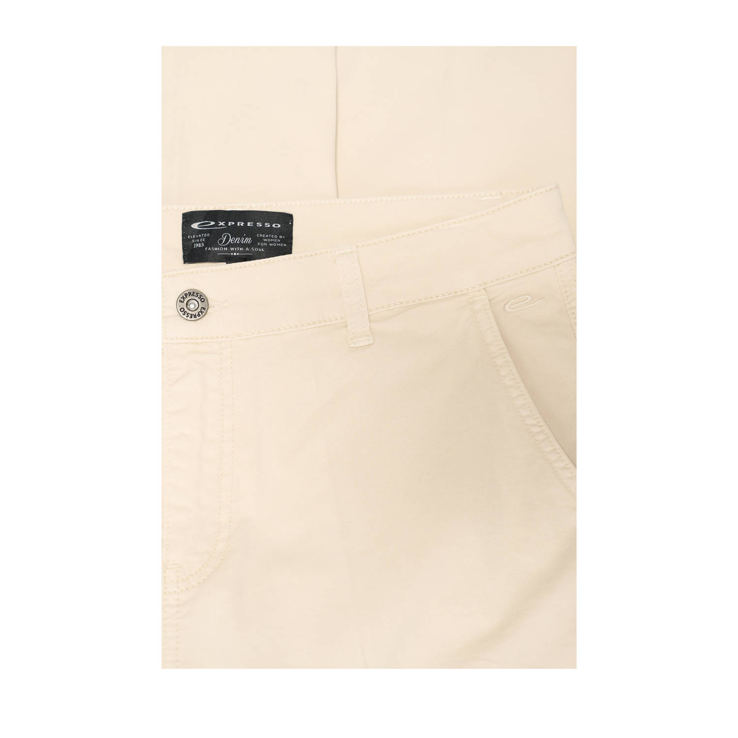 Expresso slim regular waist broek ecru