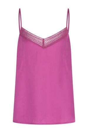 singlet met kant fuchsia