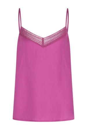 singlet met kant fuchsia