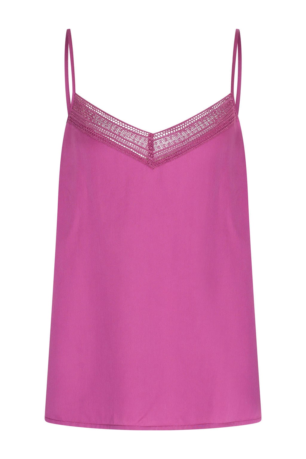 Fuchsia dames Expresso singlet van lyocell met effen en V-hals