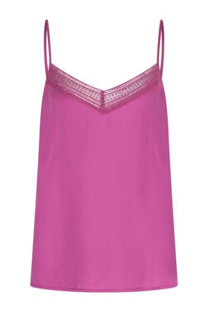 singlet met kant fuchsia