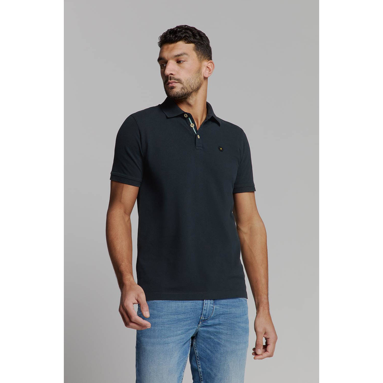 No Excess regular polo donkerblauw